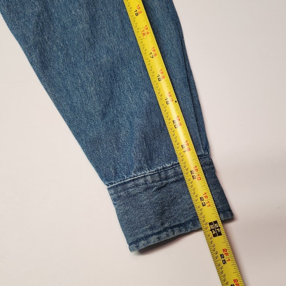 Vintage Quail Trail Designs Denim Western Shirt Southwestern Applique Mens S - Picture 12 of 12